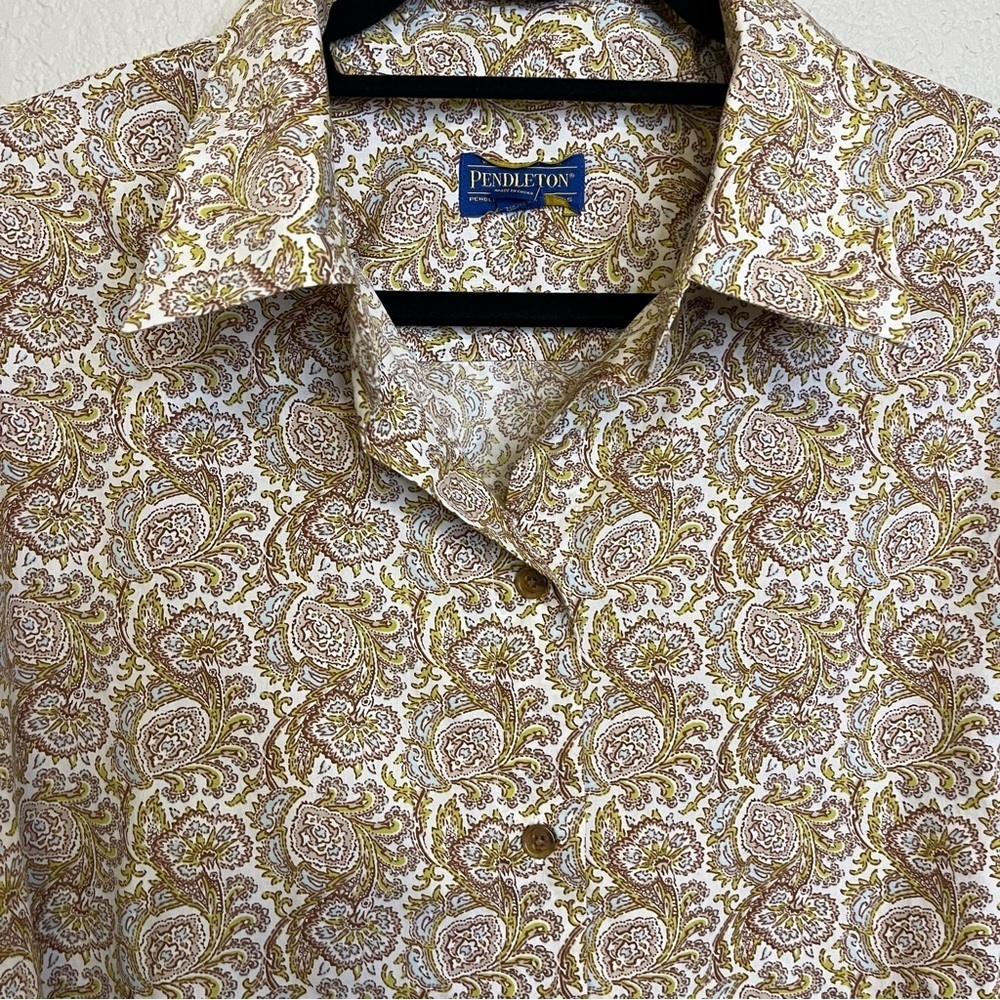 Pendleton Paisley Button-Down Shirt With Pockets Size Women's 14